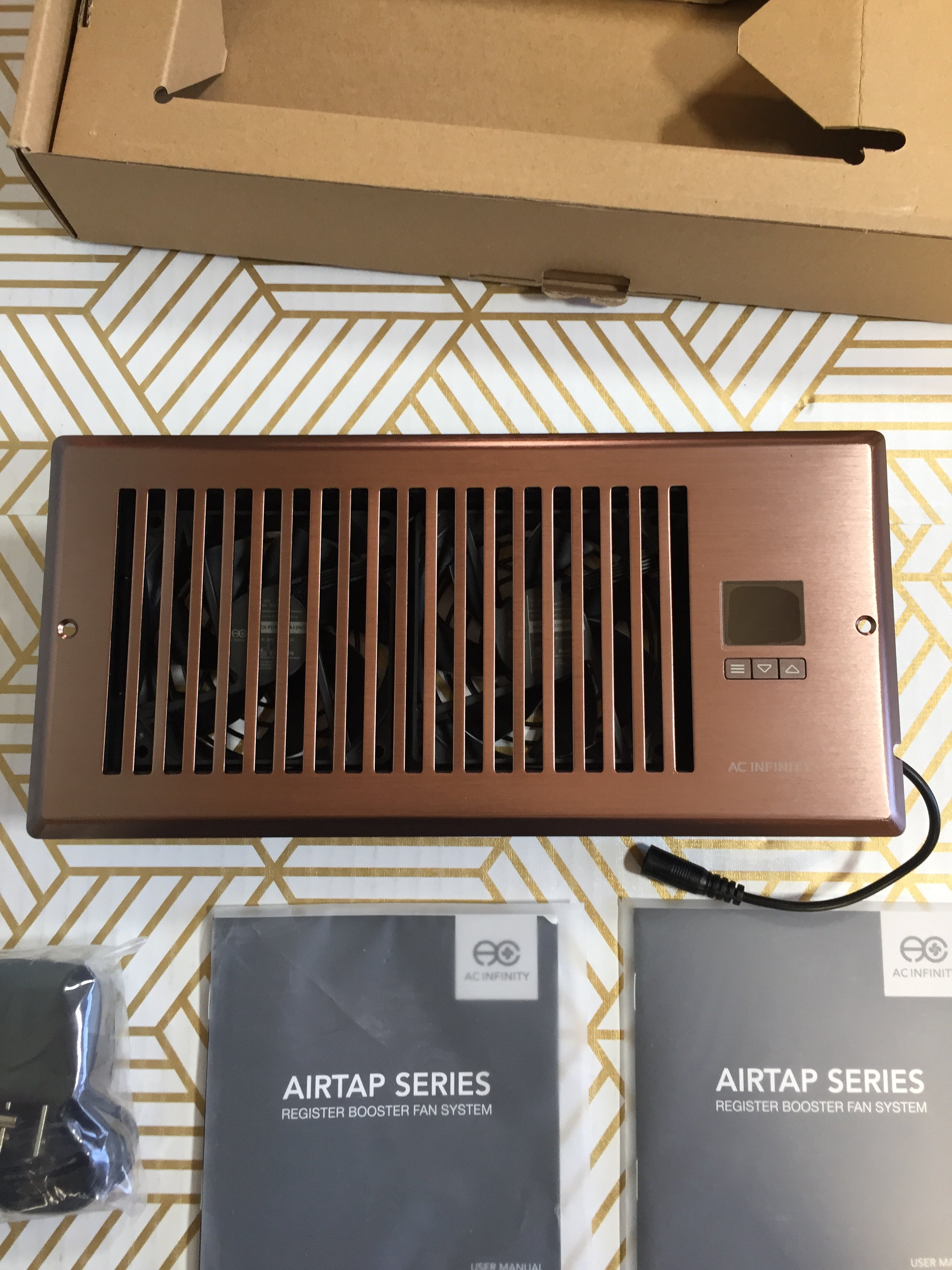 AC Infinity AIRTAP T4, Quiet Register Booster Fan with Thermostat Control 4"x10" (7754558800110)